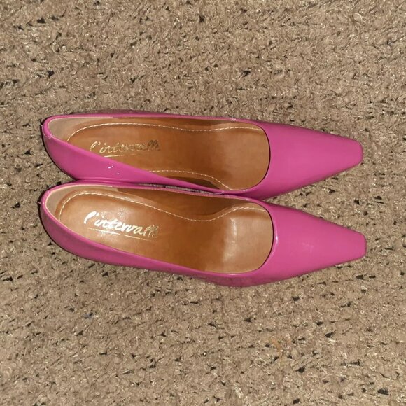 L'INTERVALLE-Bright Pink Patent Leather Stiletto Pumps-Stunning!-Sz 10-Near Mint - Picture 6 of 7
